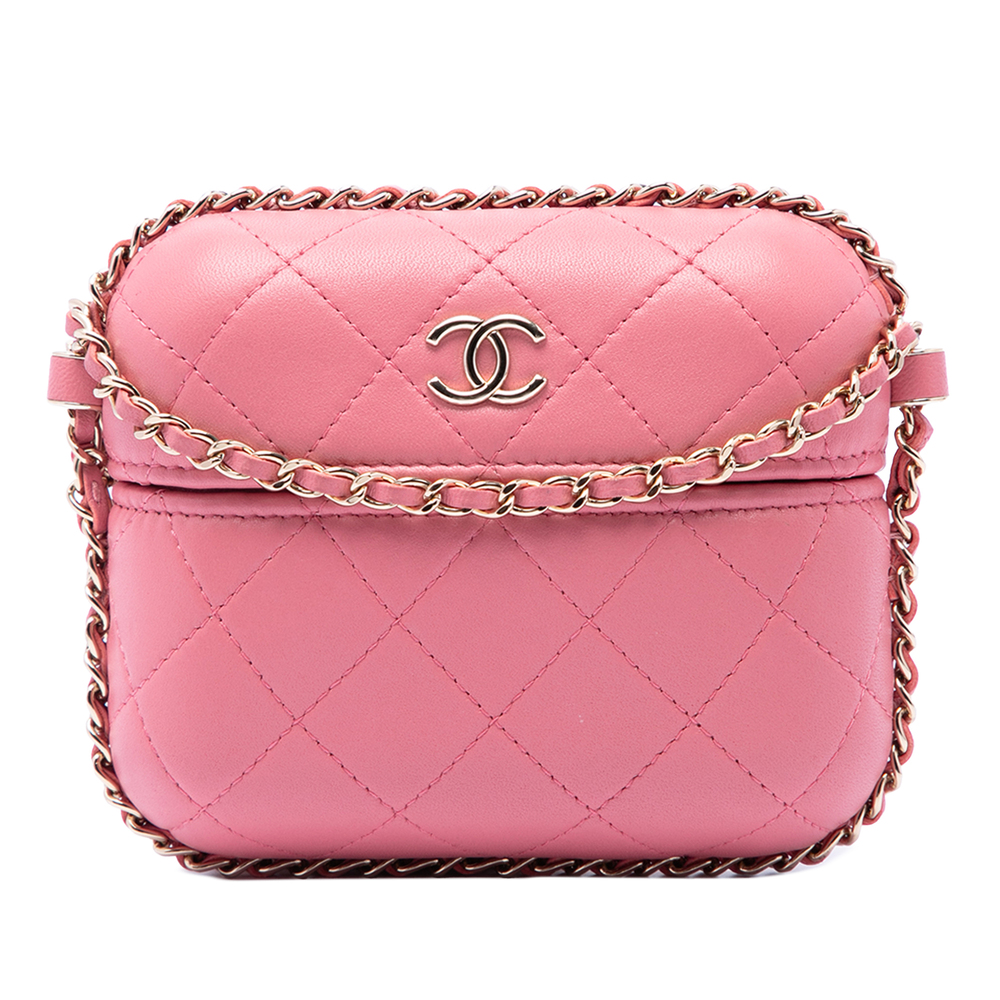 Pre-Loved Chanel Mini Quilted Lambskin Chain Around Vanity Case